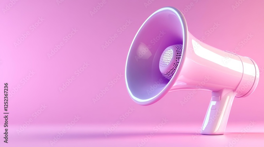 Modern Pink Megaphone on Minimalist Background. Generative AI Modern Pink Megaphone on Minimalist Background. Generative AI