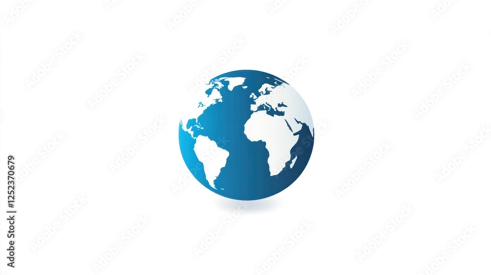 Global Earth View Simple Illustration Global Earth View Simple Illustration