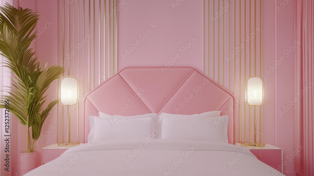 Subtle Art Deco Bedroom Design with Soft Pink and Elegant Touches Subtle Art Deco Bedroom Design with Soft Pink and Elegant Touches