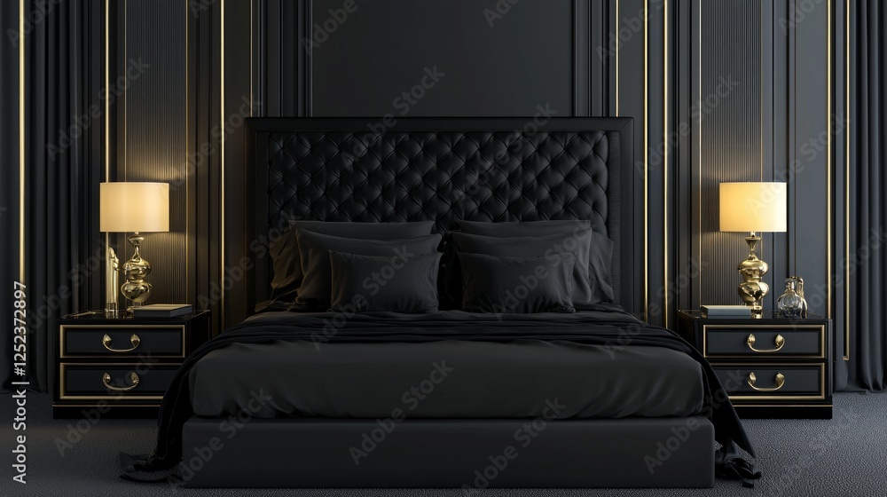 Elegant Black and Gold Bedroom Design in Sophisticated Palette Elegant Black and Gold Bedroom Design in Sophisticated Palette