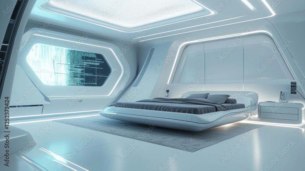 Futuristic Loft Space with Sleek Design and Innovative Lighting Futuristic Loft Space with Sleek Design and Innovative Lighting