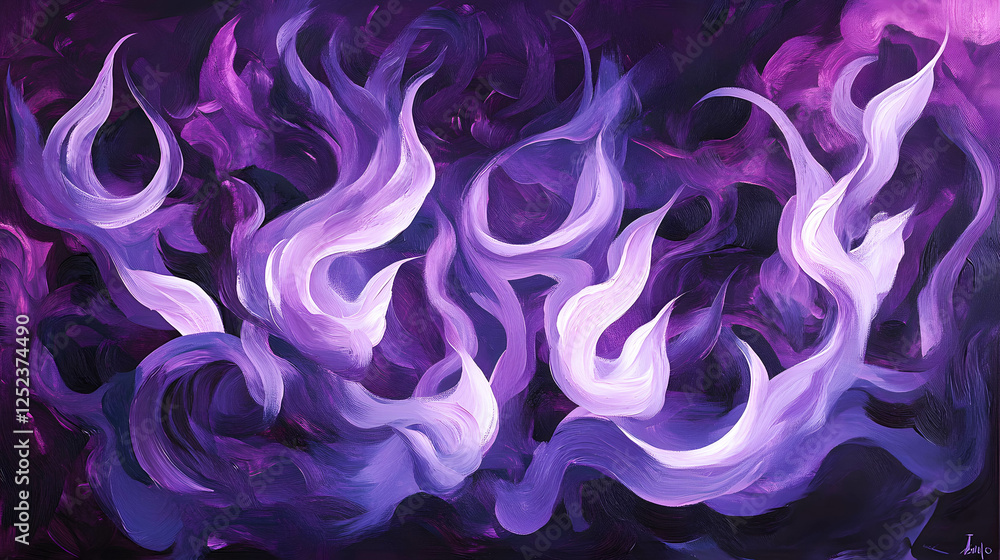 Obraz premium Ethereal Swirls of Colorful Smoke in Shades of Purple and Pink
