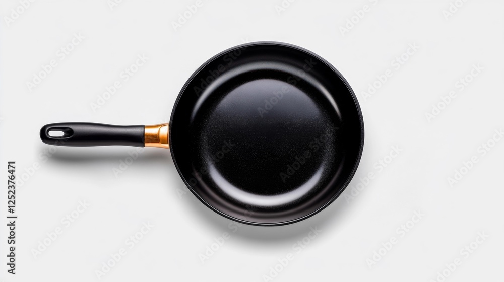 Empty frying pan isolated on white background. Generative AI Empty frying pan isolated on white background. Generative AI