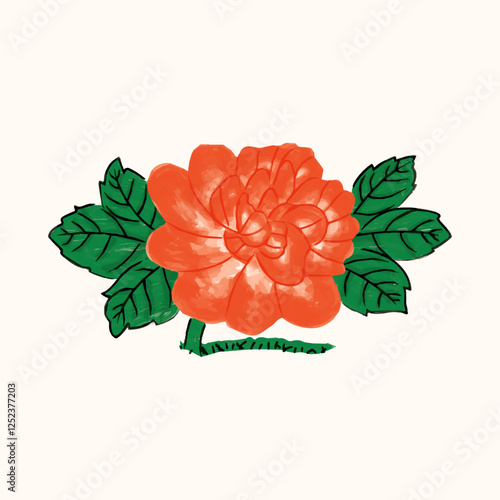 Rooster Bowl Peony Graphic