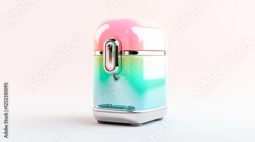 Pastel gradient espresso machine with chrome accents and modern design isolated on white background. Generative AI