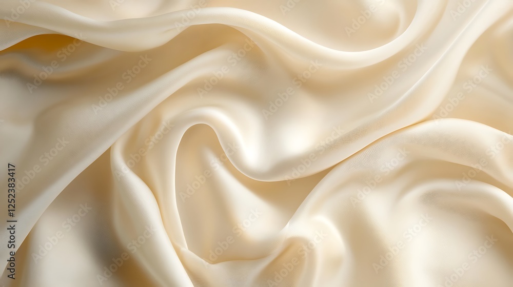 Elegant Draped Cream Silk Fabric Texture Elegant Draped Cream Silk Fabric Texture