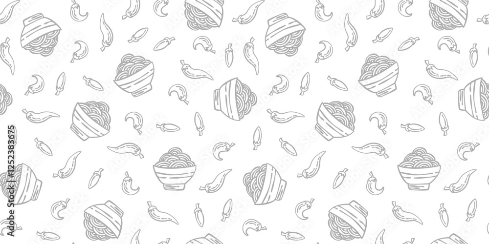 doodle Noodle pattern background. Japanese food line art pattern background. noodles theme pattern background. doodle Noodle pattern background. Japanese food line art pattern background. noodles theme pattern background.