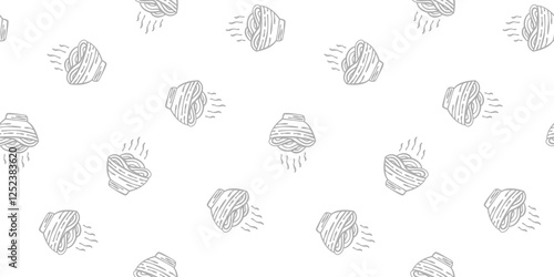 doodle Noodle pattern background. Japanese food line art pattern background. noodles theme pattern background.