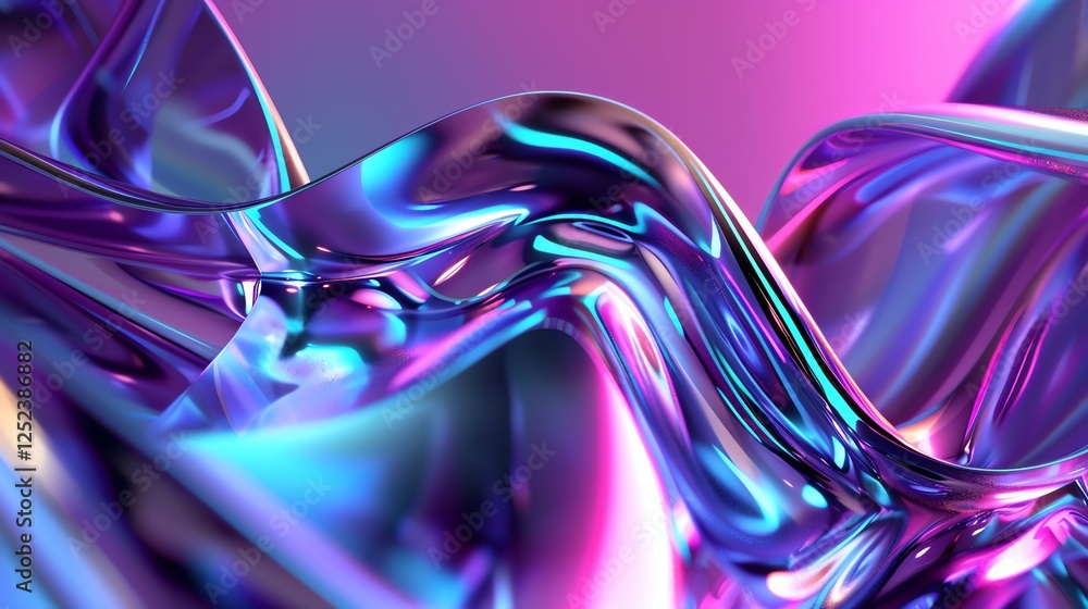 Fototapeta premium Abstract background with flowing, iridescent shapes.