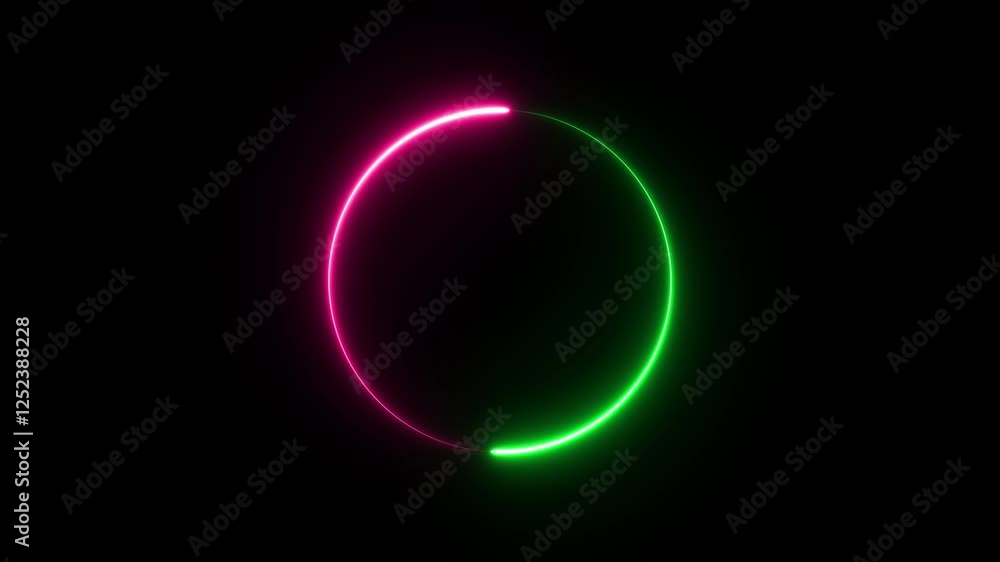 Rainbow color glowing neon circle background animation . Rainbow color glowing neon circle background animation .