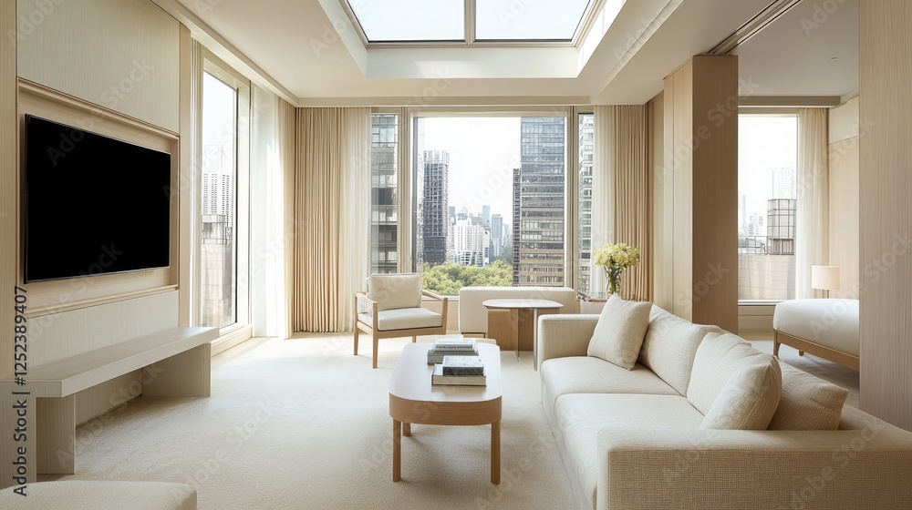 Modern City Loft Suite with Lounge and Sunlight Views Modern City Loft Suite with Lounge and Sunlight Views