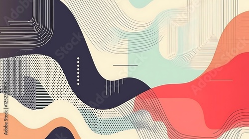 Abstract Modern Art Featuring Organic Shapes and Lines