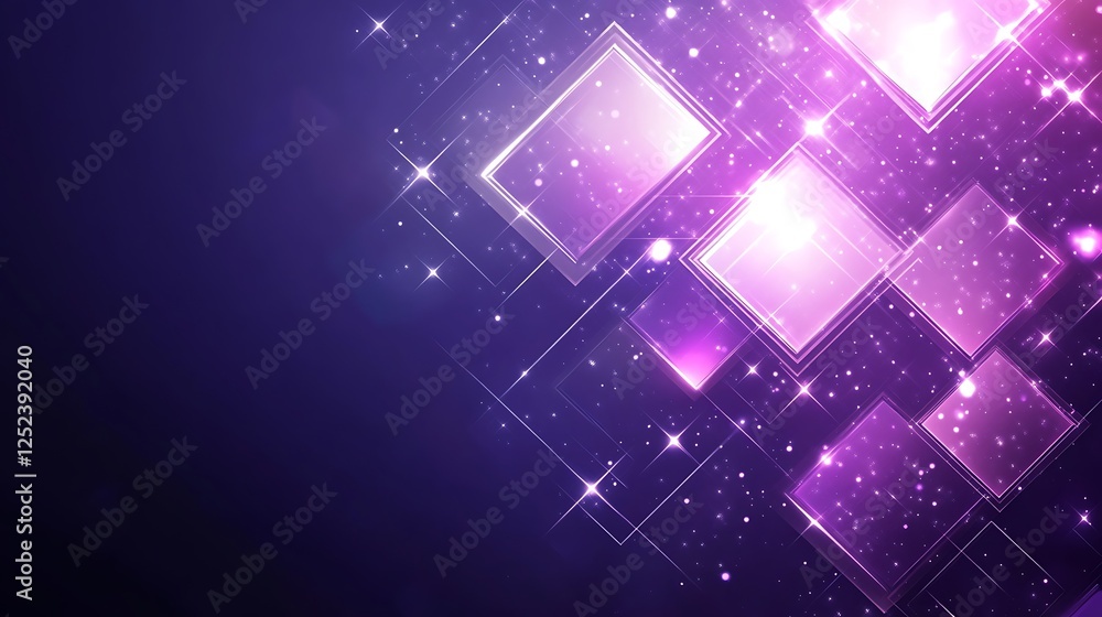 Abstract Purple Geometric Design With Sparkling Lights Abstract Purple Geometric Design With Sparkling Lights