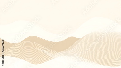 Abstract Beige and White Wavy Lines Background Design