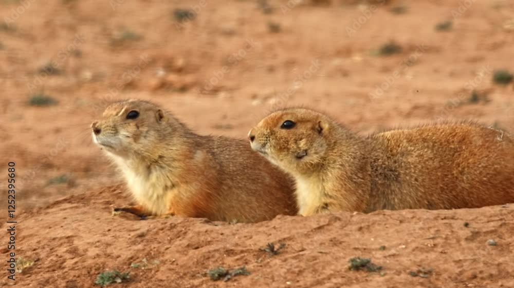 Prairie dogs foraging for food, outside their borrows, in the Caprock Canyons State Park, Quitaque, Texas. Prairie dogs foraging for food, outside their borrows, in the Caprock Canyons State Park, Quitaque, Texas.