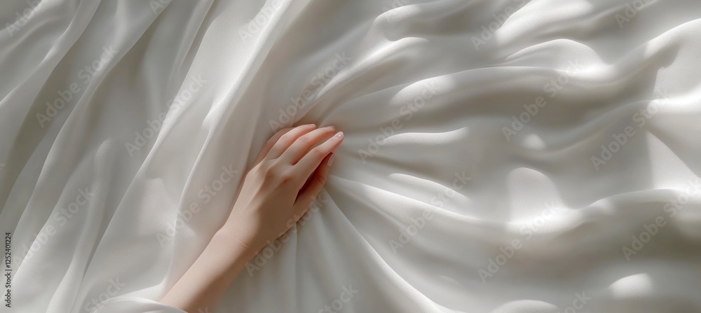 Close-up of hands holding a newborn baby wrapped in a white blanket. An Asian mother is cradling her newborn, Close-up of hands holding a newborn baby wrapped in a white blanket. An Asian mother is cradling her newborn,