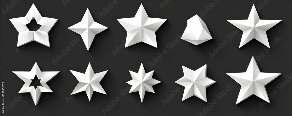 Obraz premium White star shapes, design element