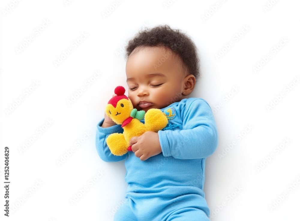 Top-view photograph of a sleeping newborn baby girl, wrapped in light purple and mint-colored fabrics and adorned Top-view photograph of a sleeping newborn baby girl, wrapped in light purple and mint-colored fabrics and adorned