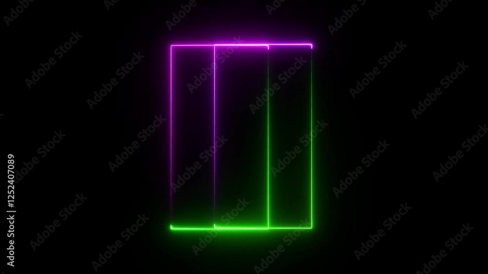Animation of glowing neon rectangles abstract background. abstract glowing neon rectangle border frame. Animation of glowing neon rectangles abstract background. abstract glowing neon rectangle border frame.