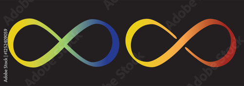 Infinity symbols collection, for logo design, branding, mathematical representation. Various infinity icon styles, simple to artistic. Endless, eternal, limitless concept