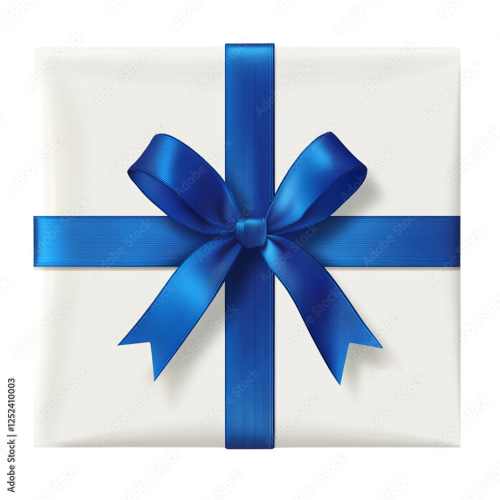 White gift card with a blue ribbon and bow transparent background PNG White gift card with a blue ribbon and bow transparent background PNG