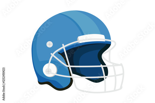 simple flat vector american foot ball helmet on white background