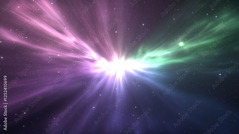 Vibrant Aurora Corona Flaring Overhead in a Starry Night Sky Vibrant Aurora Corona Flaring Overhead in a Starry Night Sky