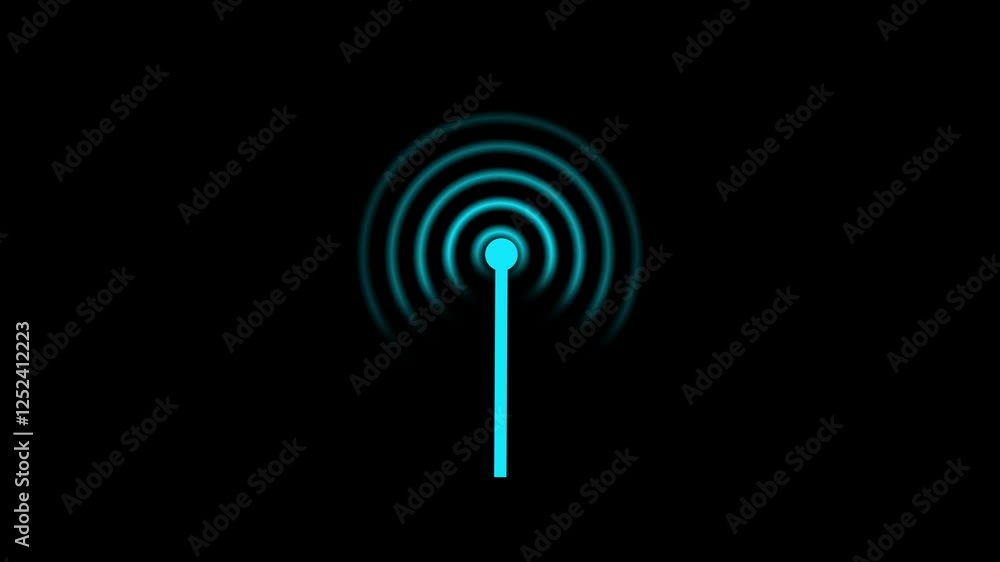 radio waves signal, radar HUD searching interface animated. Digital Radio wave circle background. Radio station signal tower icon 4k animation. radio waves signal, radar HUD searching interface animated. Digital Radio wave circle background. Radio station signal tower icon 4k animation.