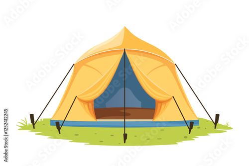 simple flat vector camping tent on white background