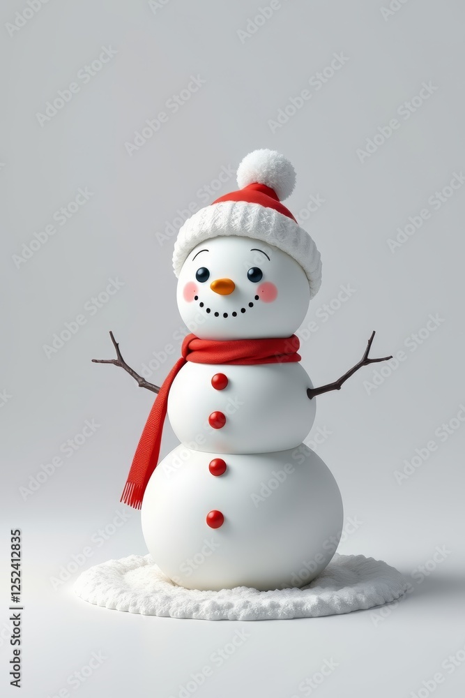 there is a snowman with a red scarf and a hat on there is a snowman with a red scarf and a hat on