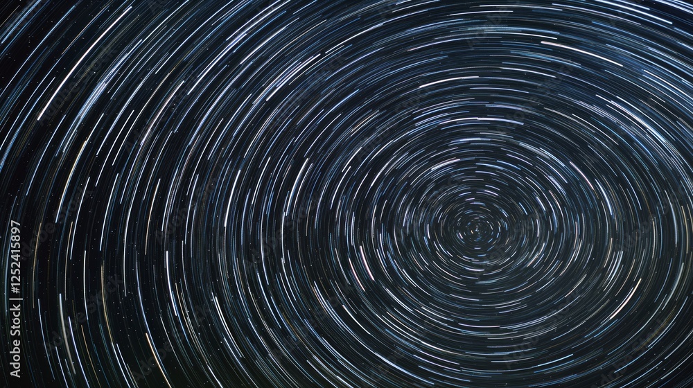 Star Trails in the Night Sky Near the Polar Region Star Trails in the Night Sky Near the Polar Region