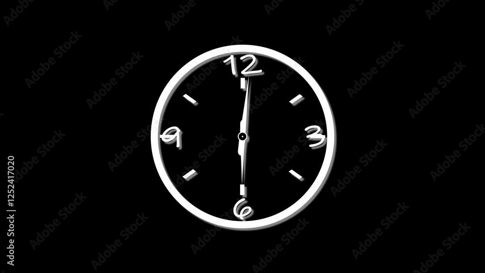 Clock Counting Down 24 Hour Day Fast Speed. Clock with moving arrows Clock Counting Down 24 Hour Day Fast Speed. Clock with moving arrows