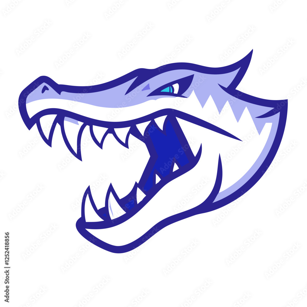 Fototapeta premium A fierce yet minimal crocodile head with sharp teeth Icon