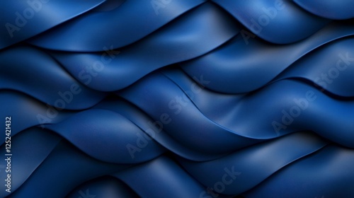 Abstract Blue Wavy Texture with Smooth Curves and Soft Feel. Generative AI photo