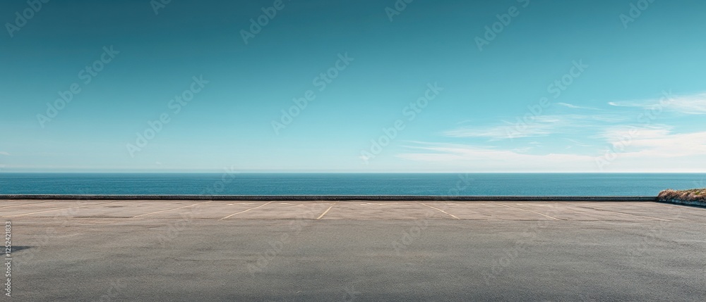 Serene ocean view under a clear blue sky. Serene ocean view under a clear blue sky.
