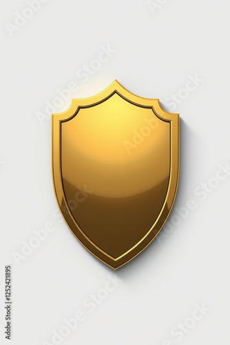 Free Download a close up of a shiny gold shield on a white background - GFXLoad