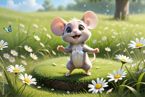 little mouse on the grass