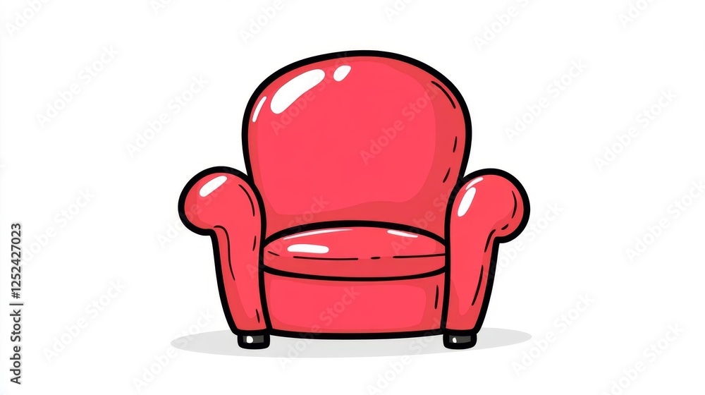 Obraz premium Red Chair with Simple Design and Smooth Curves. Generative AI