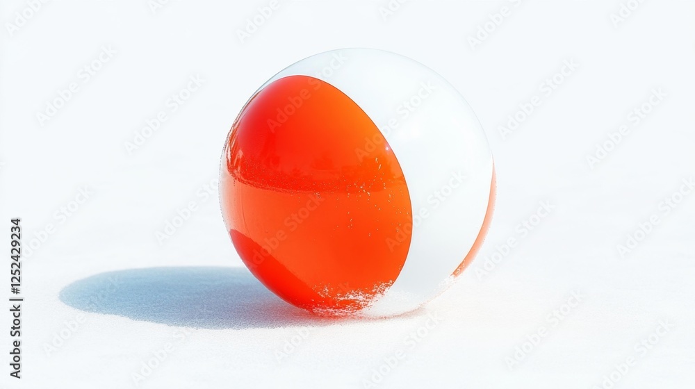 Colorful Beach Ball with Red and White Segments on Isolated Background. Generative AI Colorful Beach Ball with Red and White Segments on Isolated Background. Generative AI