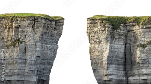 Obraz na płótnie Two cliffs with a gap isolated on transparent background