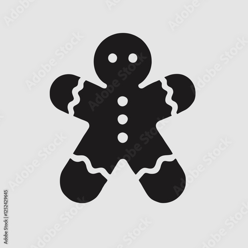 Gingerbread Man Silhouettes in black on a white background