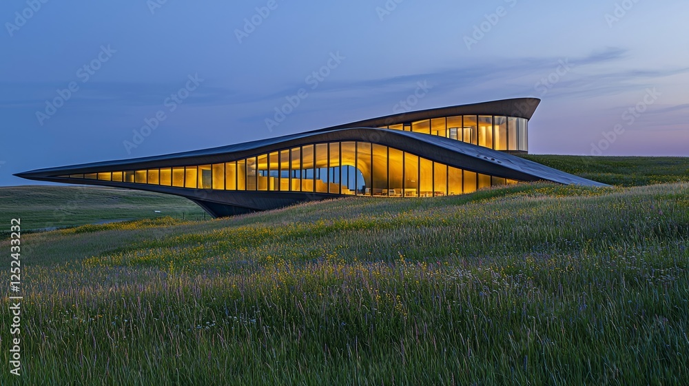 Modern Architecture in Serene Natural Landscape Modern Architecture in Serene Natural Landscape