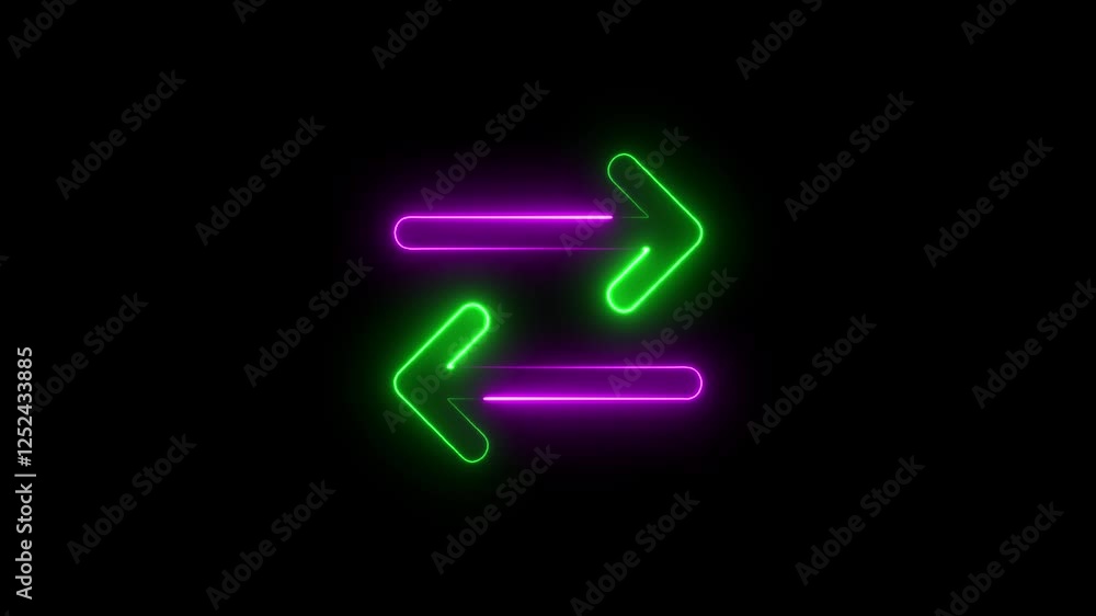 Glowing neon Directional Arrow line icon animation .Directional Arrow .Traffic Arrow icon isolated Glowing neon Directional Arrow line icon animation .Directional Arrow .Traffic Arrow icon isolated