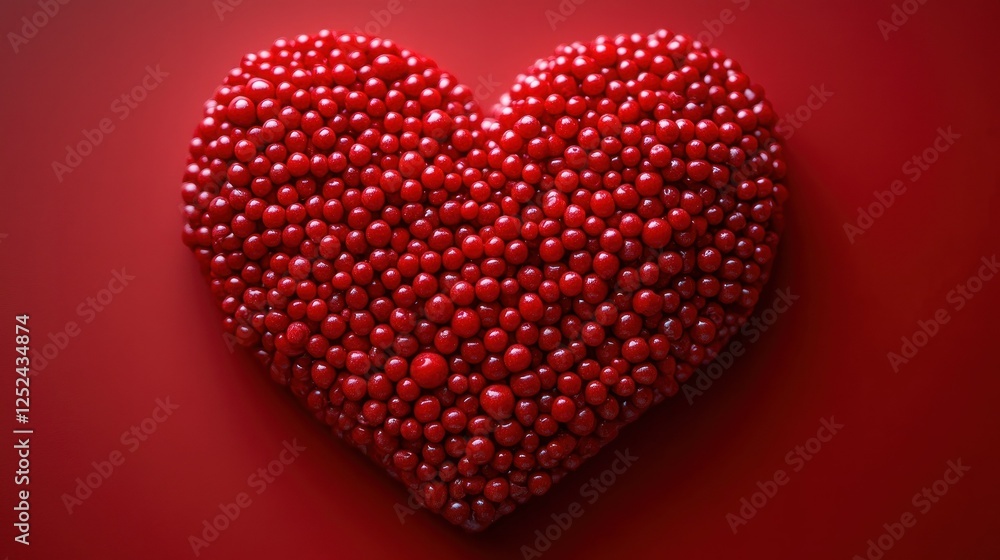 A Red Heart Made of Candy: A Symbol of Love and Affection A Red Heart Made of Candy: A Symbol of Love and Affection
