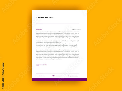 Letterhead template in Abstract style design, Letterhead design for business , Simple design, Colorful , Eye catching , Minimal . 
