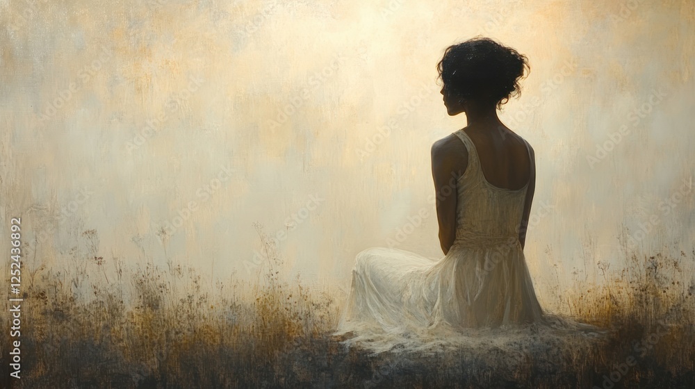 Contemplative Man in Rustic Setting with Soft Lighting and Textured Brushstrokes Contemplative Man in Rustic Setting with Soft Lighting and Textured Brushstrokes