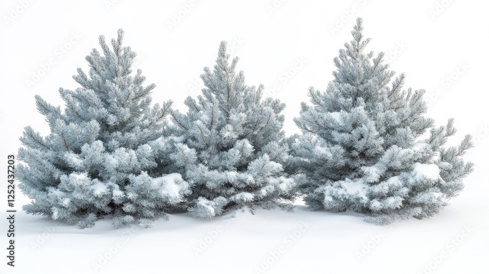 Fototapeta premium Snow-Covered Pine Trees in a Winter Wonderland. Generative AI