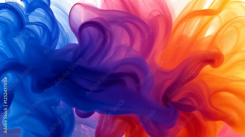 Colorful swirls of liquid pigments mixing together to create an abstract art piece Colorful swirls of liquid pigments mixing together to create an abstract art piece