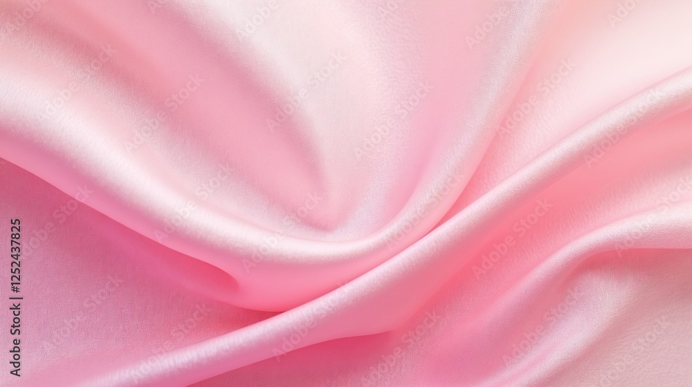 Obraz premium Smooth pink satin fabric background with elegant folds and soft texture for design purposes 