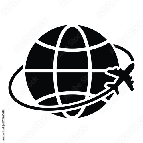 Global travel silhouette set different shape of vector art with white background